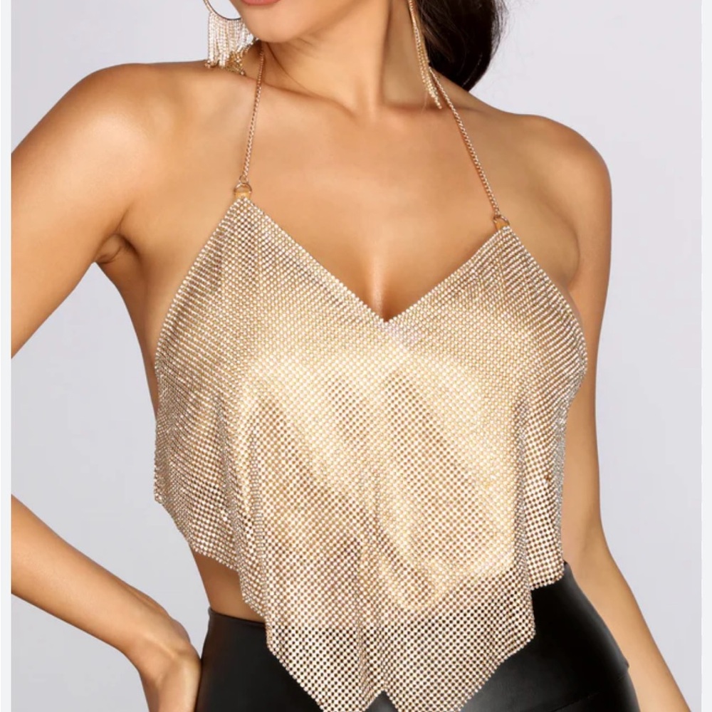 Windsor - Gold Chain Halter Top